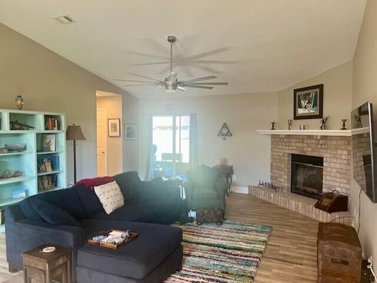 Fireplace, Interior, Living room, Wood Texture Flooring