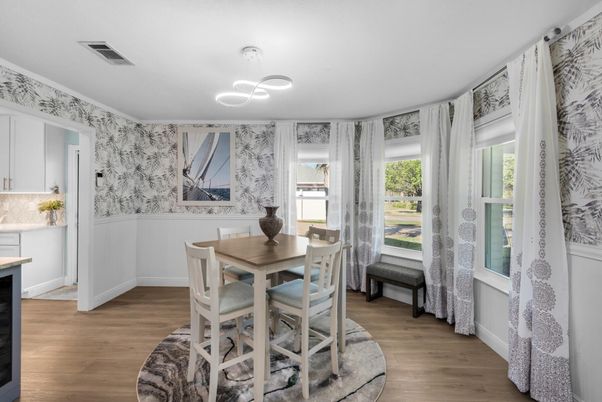 Dining room, Interior, Wood Texture Flooring