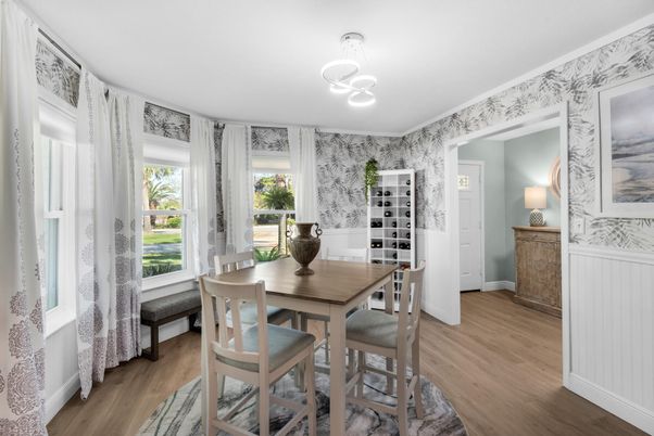 Dining room, Interior, Wood Texture Flooring
