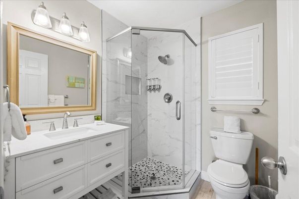Bathroom, Glass Shower, Interior, Marble Walls