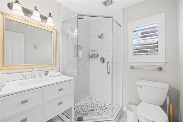 Bathroom, Glass Shower, Interior, Marble Walls