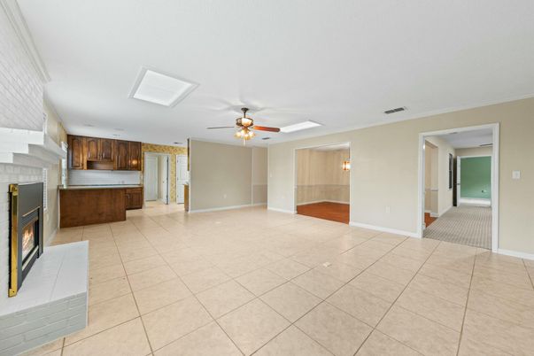 Empty room, Fireplace, Interior, Kitchen