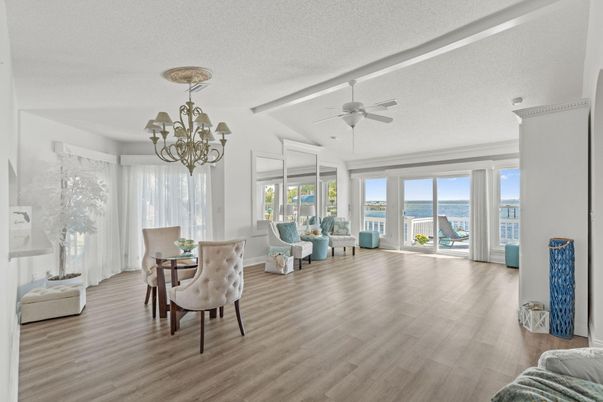 Chandelier, Dining room, Interior, Wood Texture Flooring