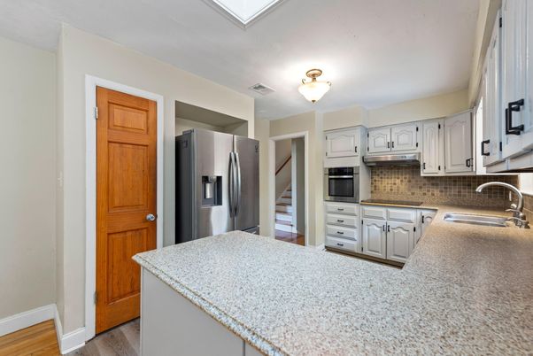 Interior, Kitchen, Stainless Steel Appliances, Wood Texture Flooring