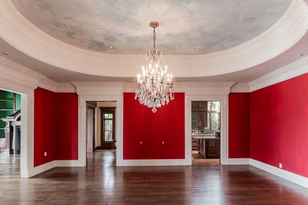 Chandelier, Empty room, Interior, Wood Texture Flooring