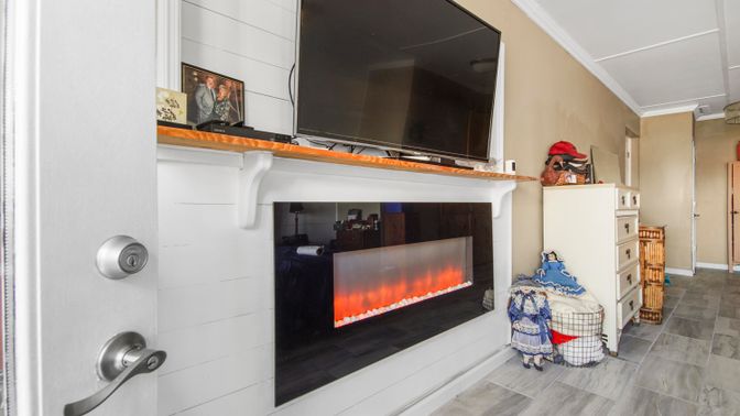 Fireplace, Interior, Wood Texture Flooring