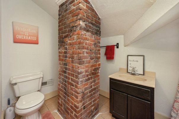 Bathroom, Fireplace, Interior, Stone Walls