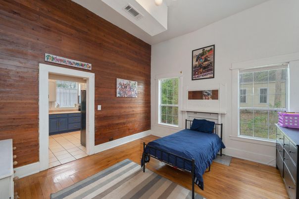 Bedroom, Interior, Wood Texture Flooring, Wooden Walls
