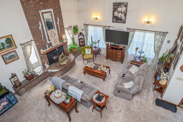 Fireplace, Interior, Living room, Stone Walls
