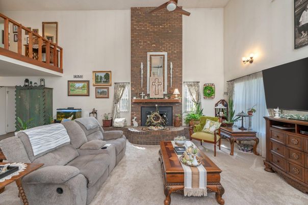 Fireplace, Interior, Living room, Stone Walls