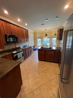 Interior, Kitchen, Pendant Lights, Recessed Lighting, Stainless Steel Appliances