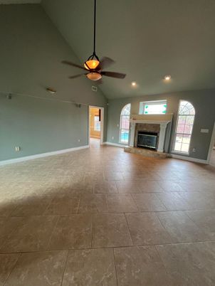 Empty room, Fireplace, Interior, Recessed Lighting