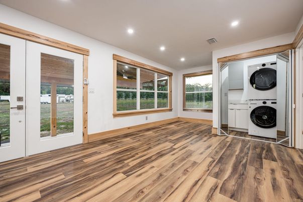 Interior, Recessed Lighting, Utility Closets, Washer, Wood Texture Flooring