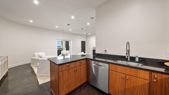 Interior, Kitchen, Living room, Recessed Lighting, Stainless Steel Appliances