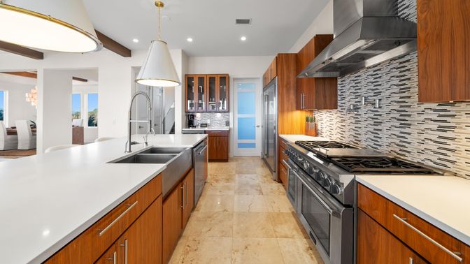 Interior, Kitchen, Pendant Lights, Recessed Lighting, Stainless Steel Appliances
