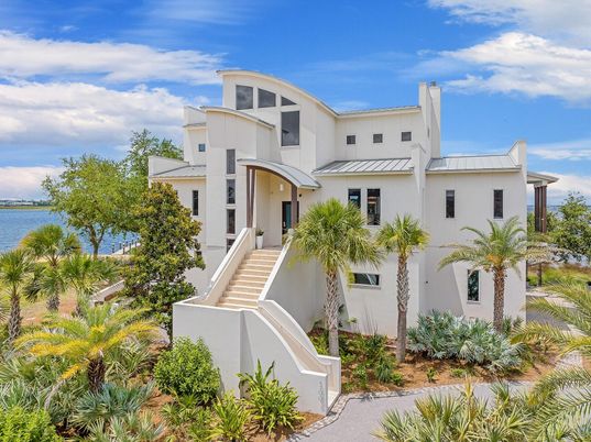 Exterior, Facade, Water, Spanish Mediterranean