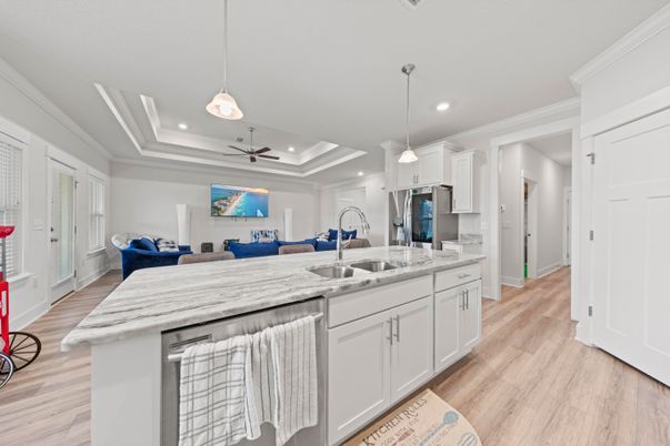 Interior, Kitchen, Living room, Pendant Lights, Recessed Lighting, Stainless Steel Appliances, Wood Texture Flooring
