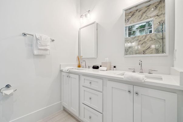 Bathroom, Dual Sink Vanities, Interior, Marble Walls
