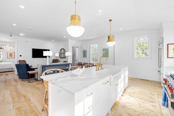Dining room, Interior, Kitchen, Living room, Pendant Lights, Recessed Lighting, Wood Texture Flooring