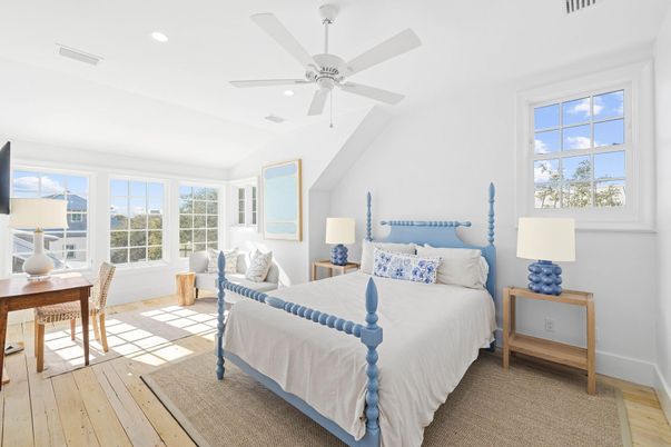 Bedroom, Home Office, Interior, Recessed Lighting, Wood Texture Flooring