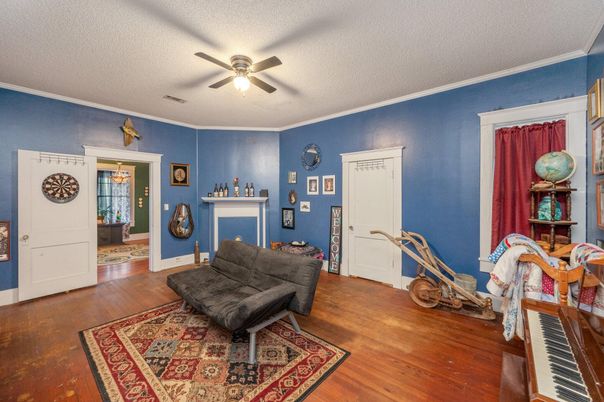 Fireplace, Interior, Piano, Wood Texture Flooring
