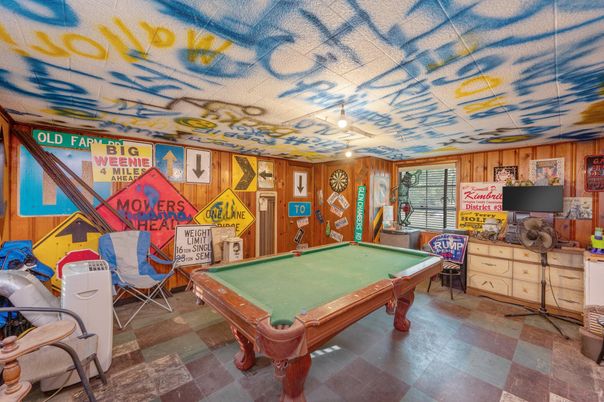 Billiard Table, Game Room, Interior, Wooden Walls