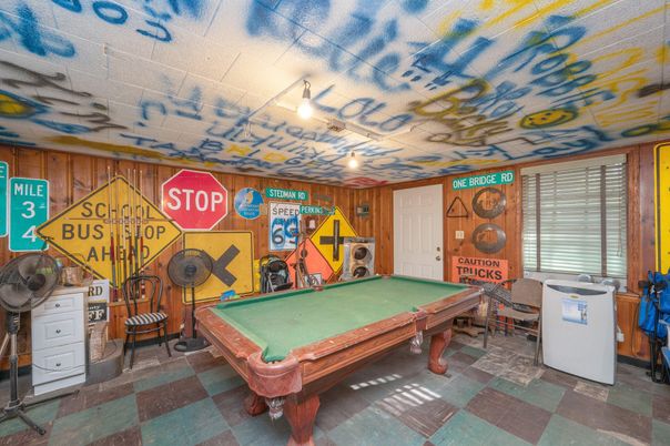 Billiard Table, Game Room, Interior, Wooden Walls