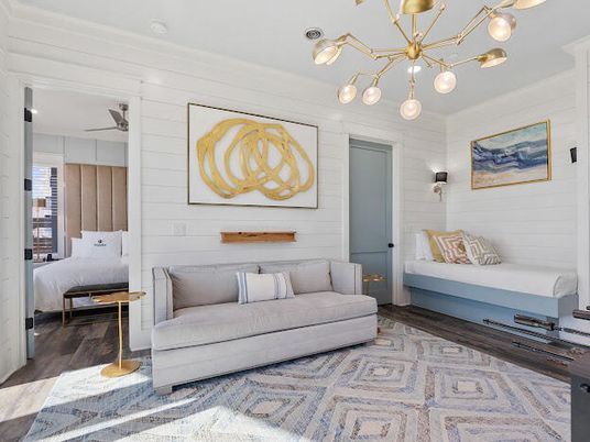 Bedroom, Interior, Pendant Lights, Wood Texture Flooring