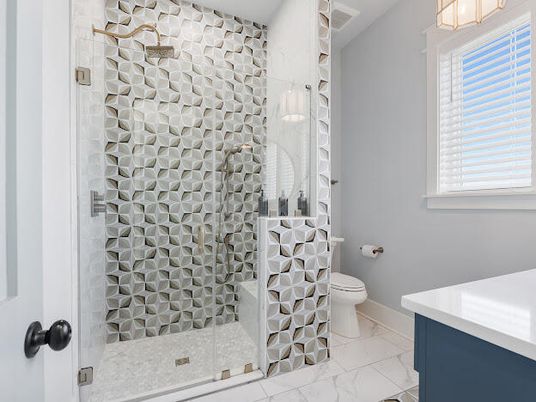 Bathroom, Glass Shower, Interior, Marble