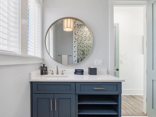 Bathroom, Dual Sink Vanities, Interior, Wood Texture Flooring