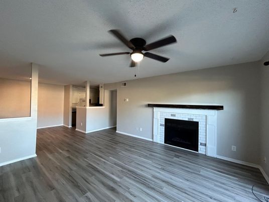 Empty room, Fireplace, Interior, Wood Texture Flooring