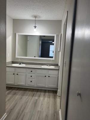 Bathroom, Dual Sink Vanities, Interior, Wood Texture Flooring