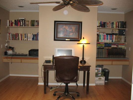 Home Office, Interior, Wood Texture Flooring