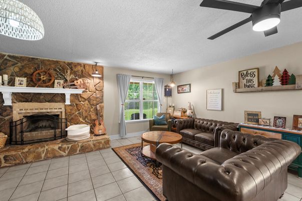 Fireplace, Interior, Living room, Pendant Lights