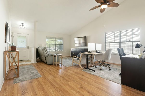 Home Office, Interior, Wood Texture Flooring