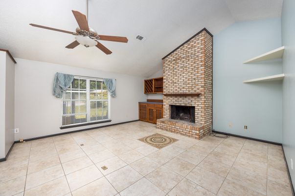 Empty room, Fireplace, Interior