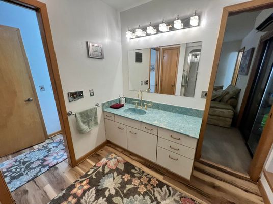 Bathroom, Dual Sink Vanities, Interior, Wood Texture Flooring