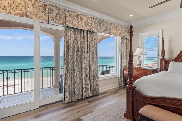 Bedroom, Interior, Recessed Lighting, Water, Wood Texture Flooring