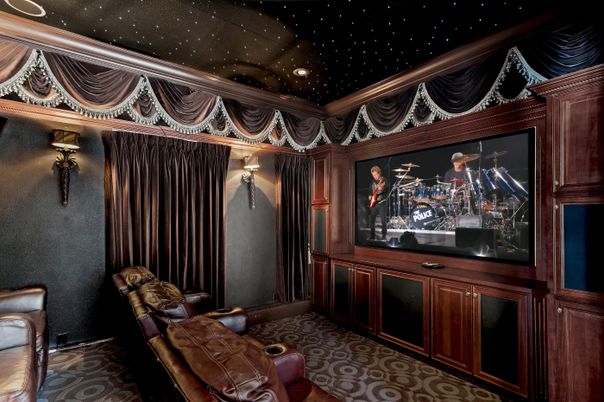 Home Theatre Room, Interior, Projection Screen, Recessed Lighting, Theatre Room
