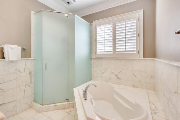Bathroom, Glass Shower, Interior, Marble, Marble Walls