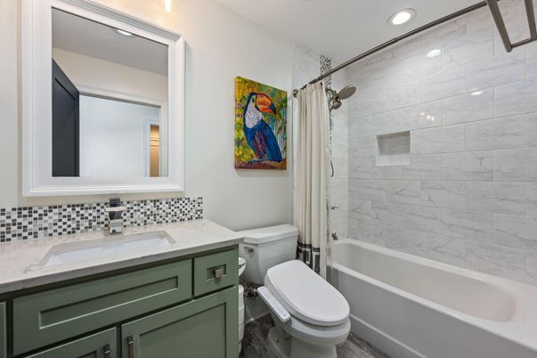 Bathroom, Interior, Marble Walls, Recessed Lighting