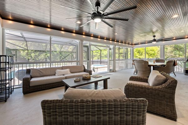Dining room, Interior, Living room, Recessed Lighting, Sun Room