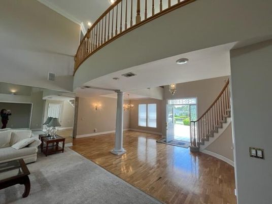 Chandelier, Interior, Wood Texture Flooring