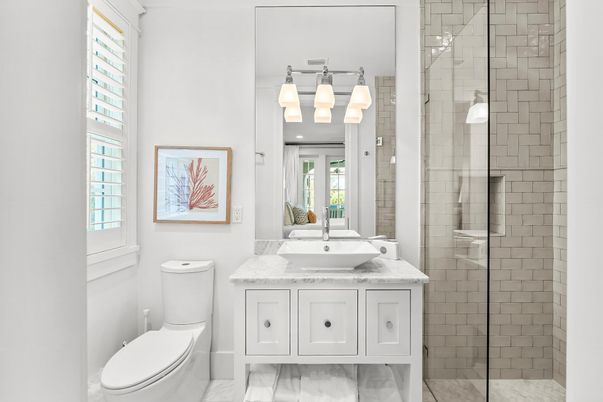 Bathroom, Glass Shower, Interior, Marble