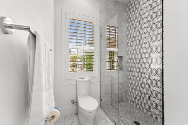 Bathroom, Glass Shower, Interior, Marble