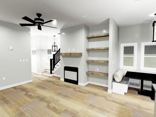 Interior, Pendant Lights, Recessed Lighting, Wood Texture Flooring