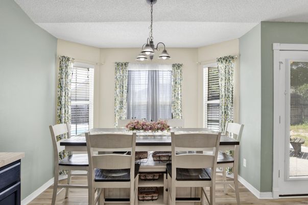 Chandelier, Dining room, Interior, Pendant Lights, Wood Texture Flooring
