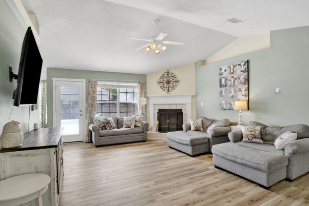 Fireplace, Interior, Living room, Wood Texture Flooring