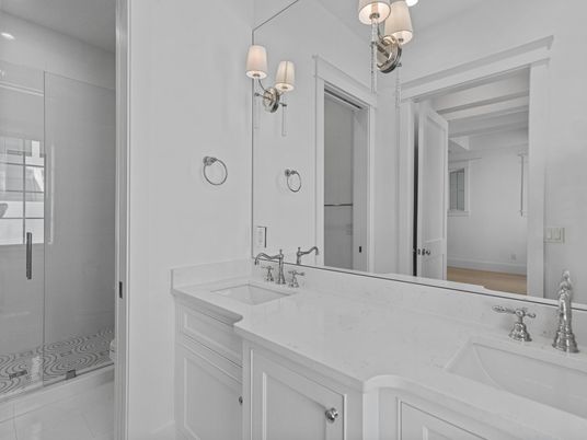 Bathroom, Dual Sink Vanities, Glass Shower, Interior