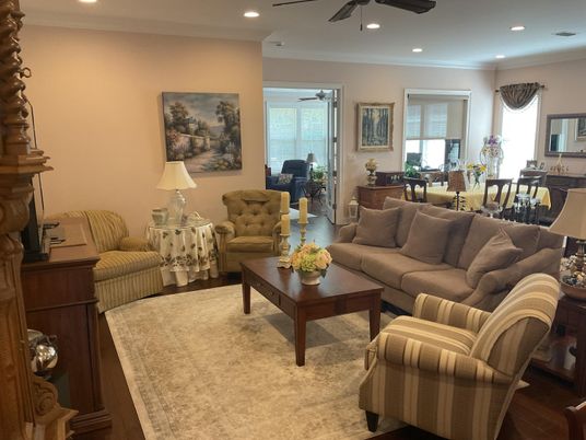 Dining room, Fireplace, Interior, Living room, Recessed Lighting